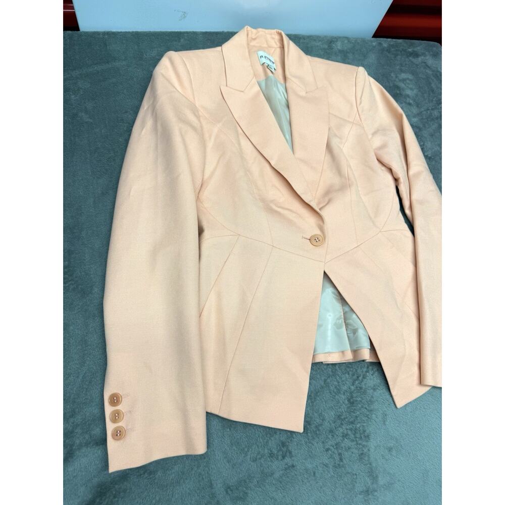Reiss Santor Peach Wool Blend Seamed One Button Blazer US 2 - Picture 5 of 11